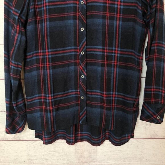 Anthropologie Michael Stars Plaid Relaxed Fit Boyfriend Flannel XS - Picture 5 of 8